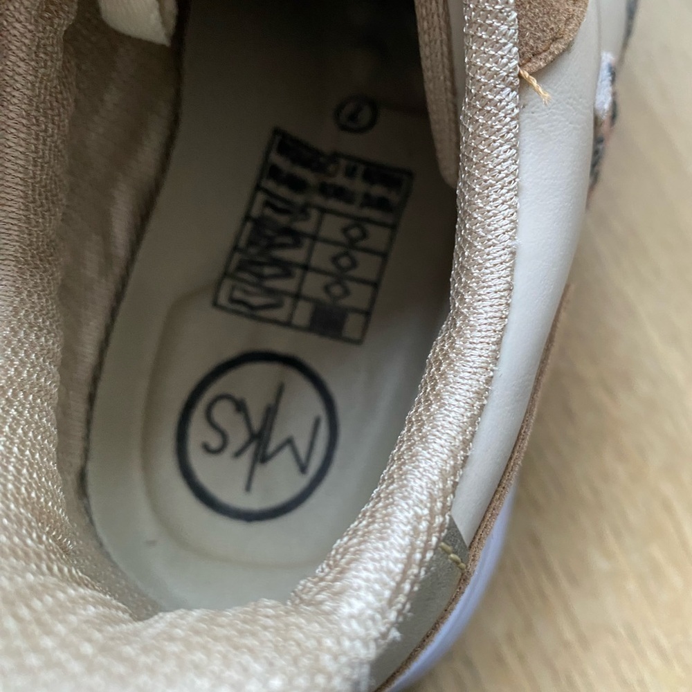 NEW MKS Cream Brown Sneakers Size 7 Leopard cheetah Accent - Picture 7 of 10